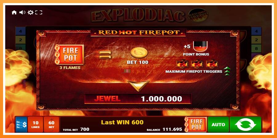 Explodiac Red Hot Firepot leikjavél fyrir peninga, mynd 6