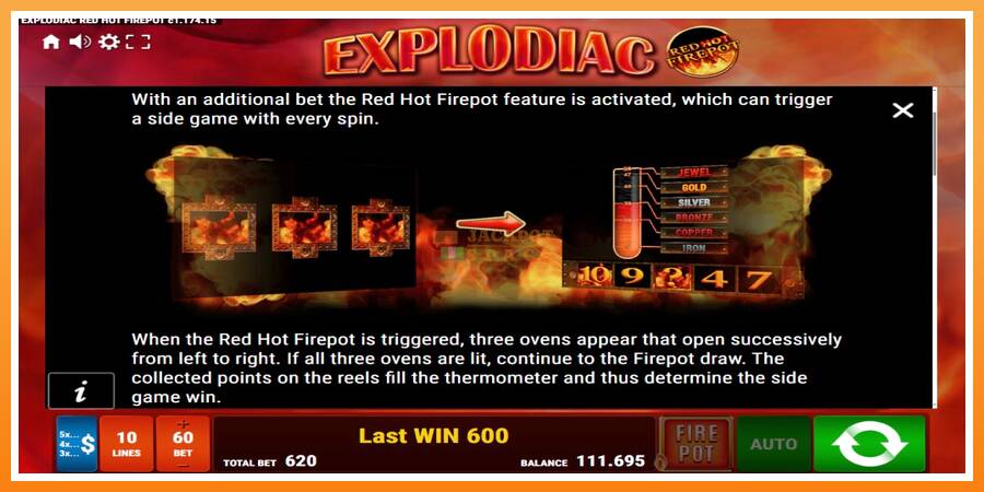 Explodiac Red Hot Firepot leikjavél fyrir peninga, mynd 7