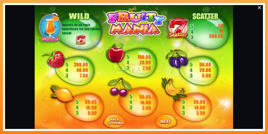 Fruity Mania leikjavél fyrir peninga, mynd 6