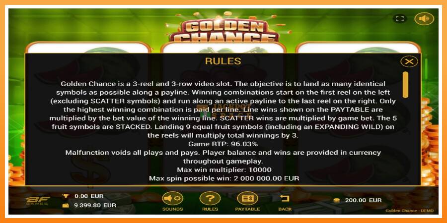 Golden Chance leikjavél fyrir peninga, mynd 5