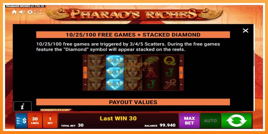 Pharaos Riches leikjavél fyrir peninga, mynd 6