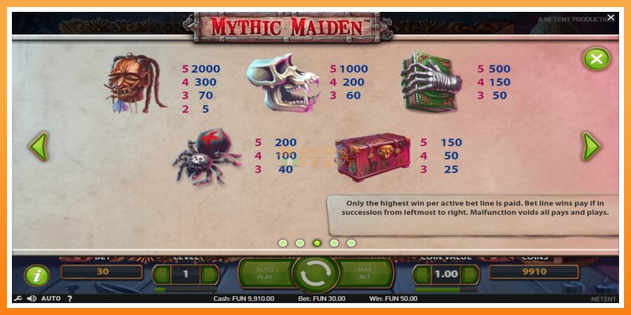 Mythic Maiden leikjavél fyrir peninga, mynd 6