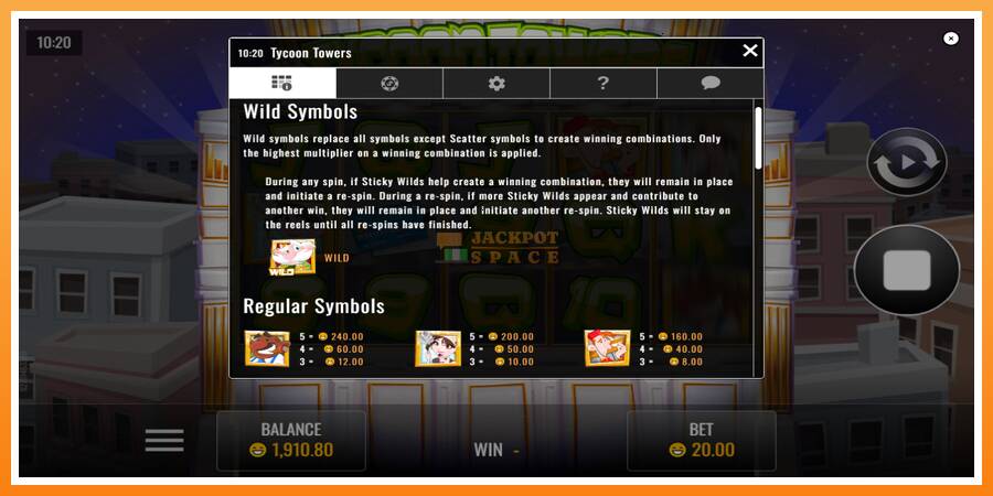 Tycoon Towers leikjavél fyrir peninga, mynd 5