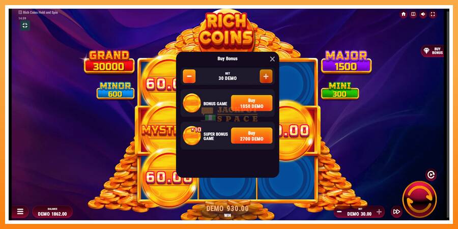 Rich Coins Hold and Spin leikjavél fyrir peninga, mynd 7