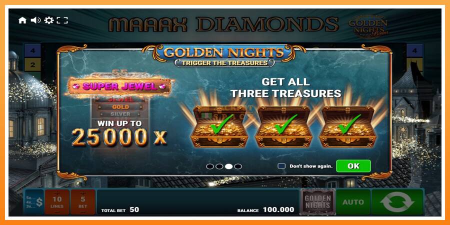 Maaax Diamonds Golden Nights leikjavél fyrir peninga, mynd 1