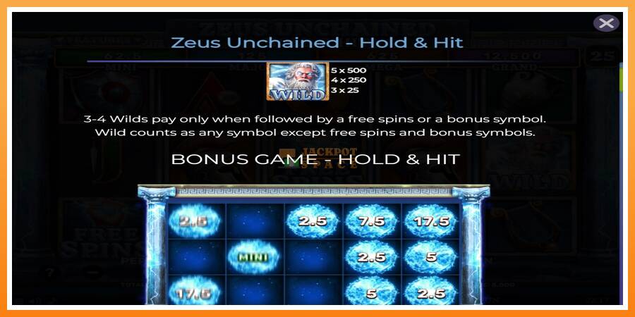 Zeus Unchained - Hold & Hit leikjavél fyrir peninga, mynd 4