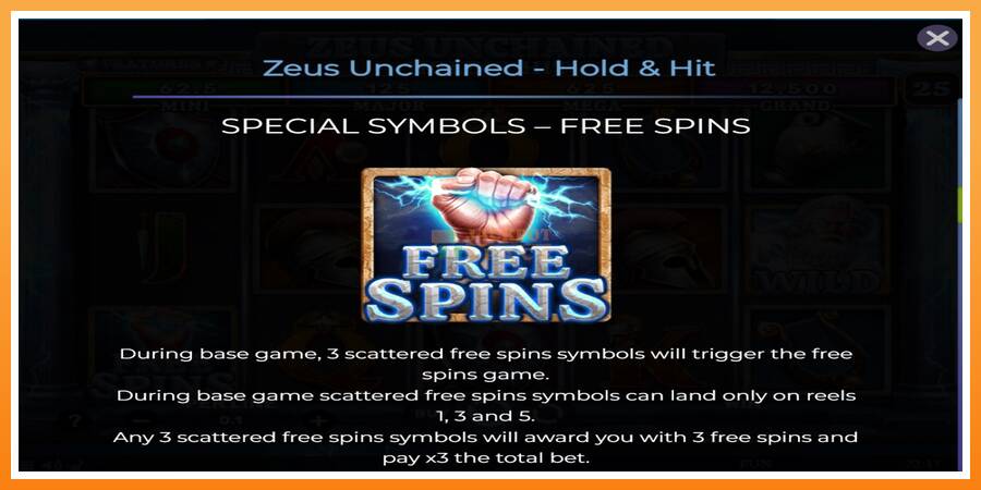 Zeus Unchained - Hold & Hit leikjavél fyrir peninga, mynd 5