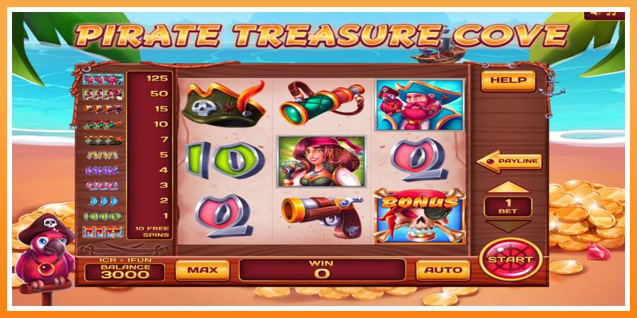 Pirate Treasure Cove 3x3 leikjavél fyrir peninga, mynd 1