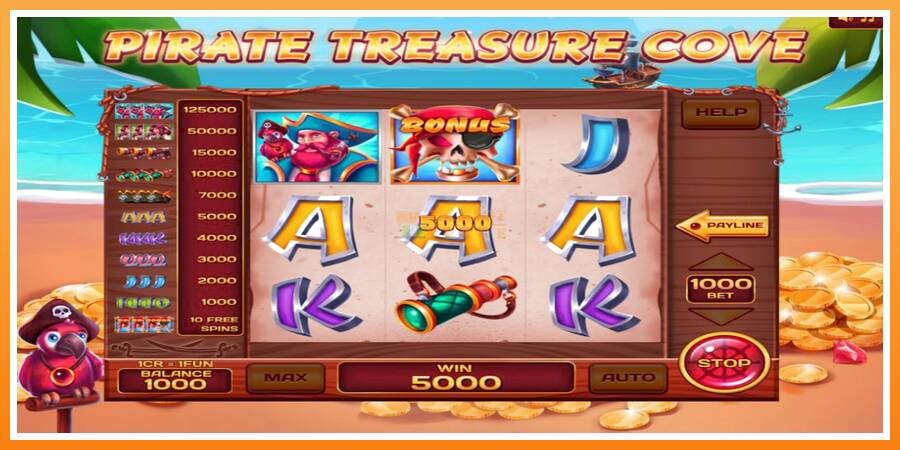 Pirate Treasure Cove 3x3 leikjavél fyrir peninga, mynd 2