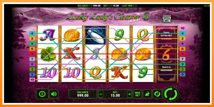 Lucky Ladys Charm Deluxe 6 leikjavél fyrir peninga, mynd 1