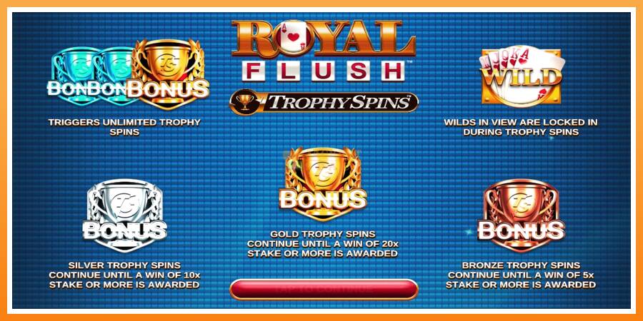 Royal Flush Trophy Spins leikjavél fyrir peninga, mynd 3