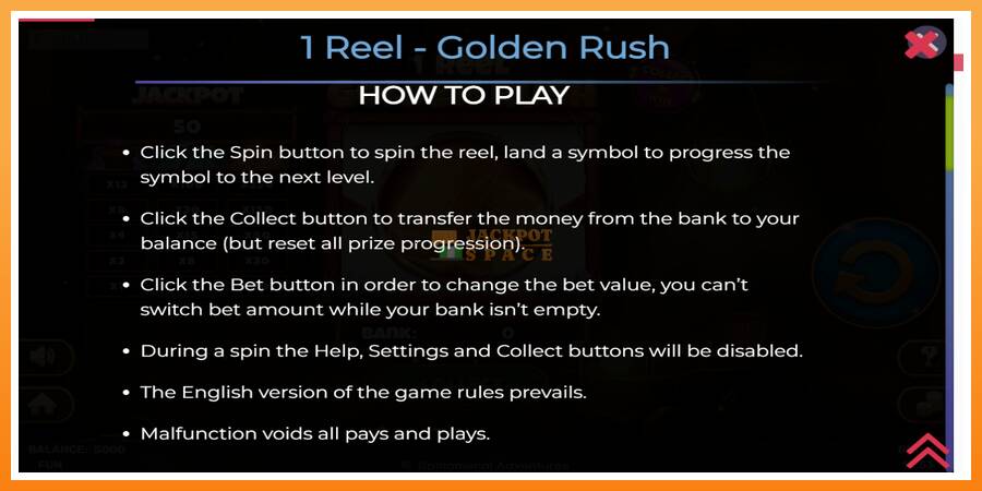 1 Reel Golden Rush leikjavél fyrir peninga, mynd 4