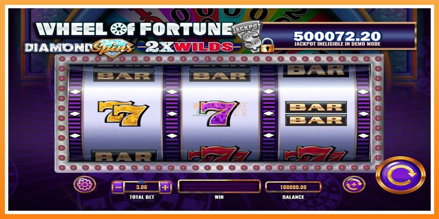 Wheel of Fortune Diamond Spins 2x Wilds leikjavél fyrir peninga, mynd 1