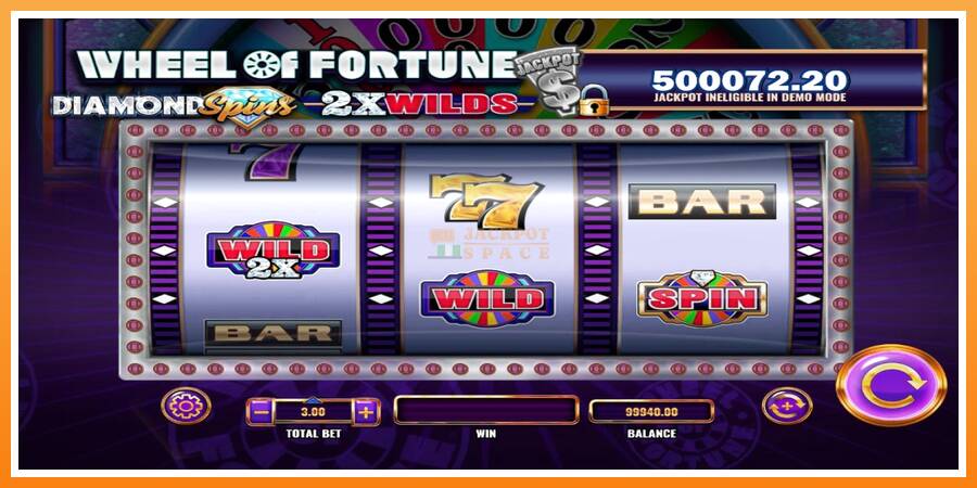 Wheel of Fortune Diamond Spins 2x Wilds leikjavél fyrir peninga, mynd 3