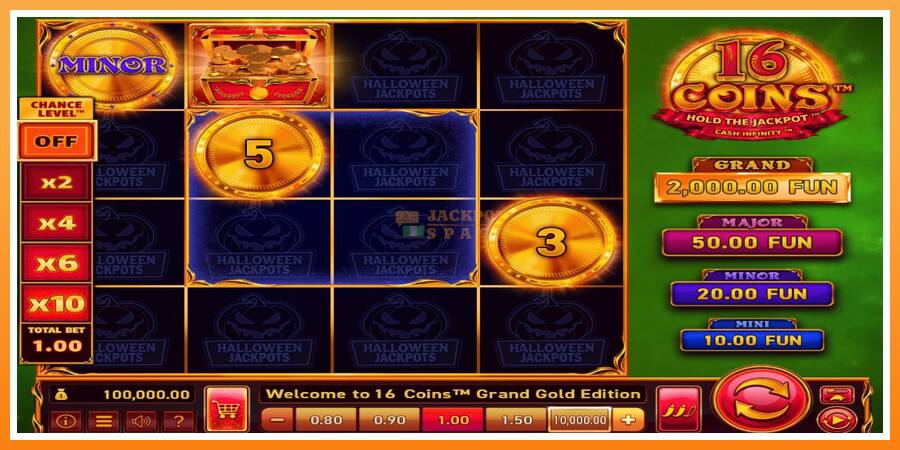 16 Coins Grand Gold Edition Halloween Jackpots leikjavél fyrir peninga, mynd 1