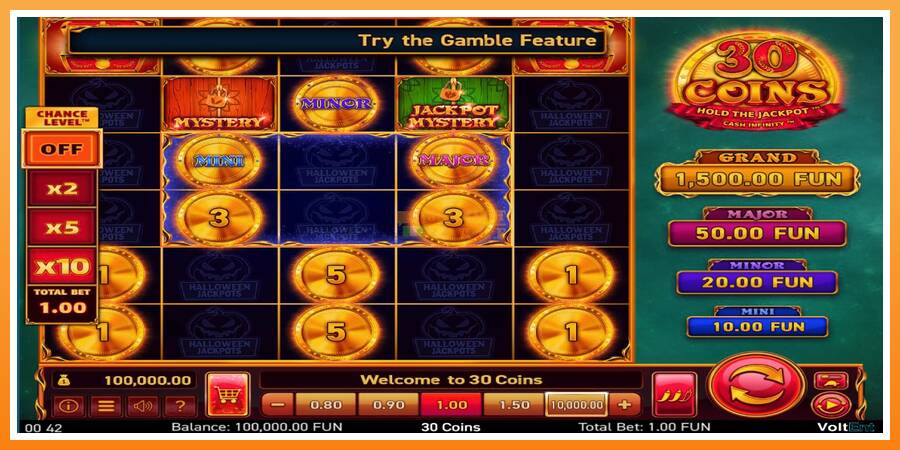 30 Coins Halloween Jackpots leikjavél fyrir peninga, mynd 1