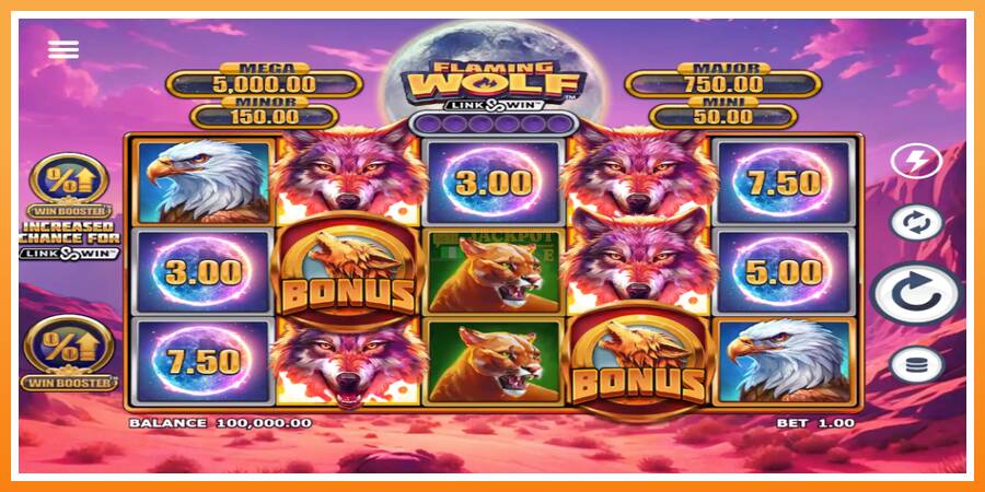 Flaming Wolf Link & Win leikjavél fyrir peninga, mynd 2