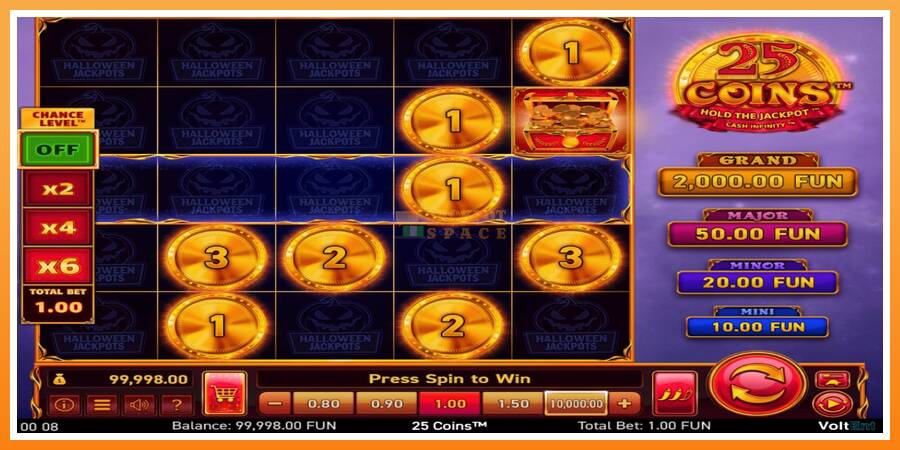 25 Coins Halloween Jackpots leikjavél fyrir peninga, mynd 2