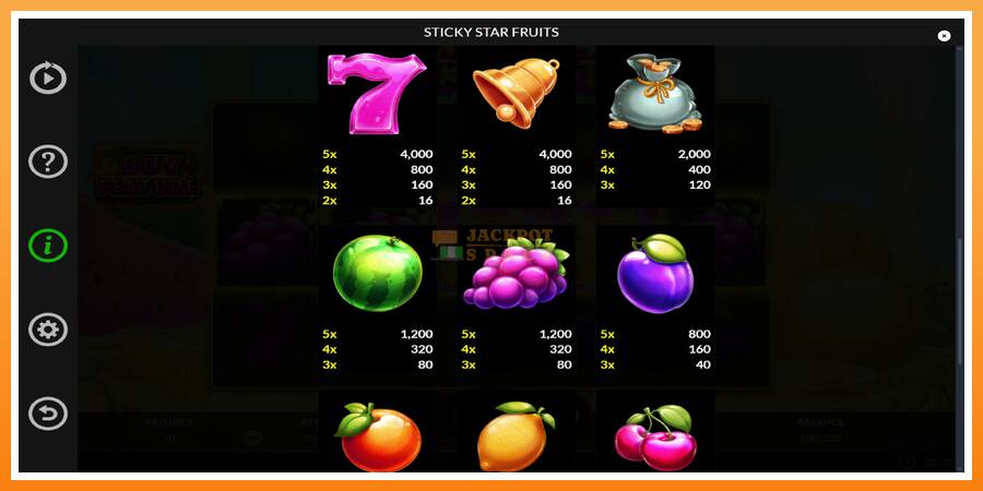 Sticky Star Fruits leikjavél fyrir peninga, mynd 6