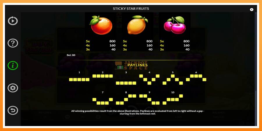 Sticky Star Fruits leikjavél fyrir peninga, mynd 7