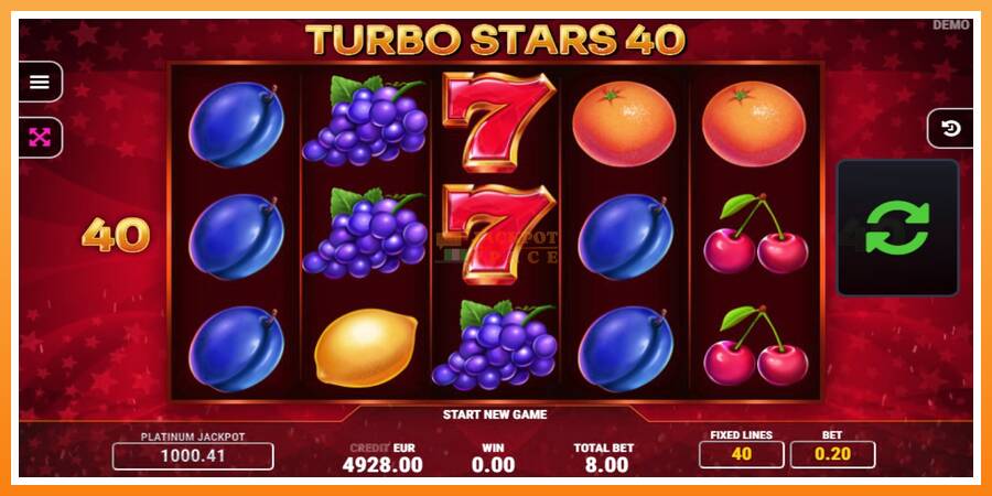 Turbo Stars 40 leikjavél fyrir peninga, mynd 2