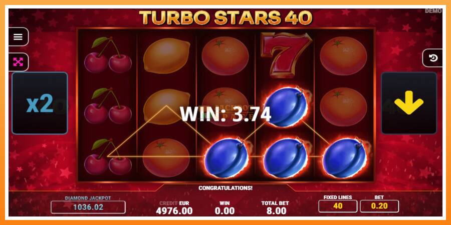 Turbo Stars 40 leikjavél fyrir peninga, mynd 3