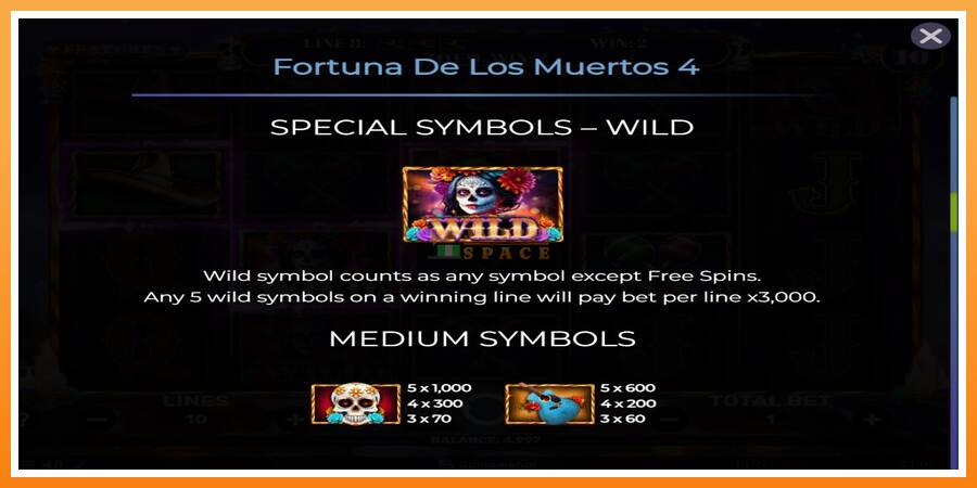 Fortuna De Los Muertos 4 leikjavél fyrir peninga, mynd 6