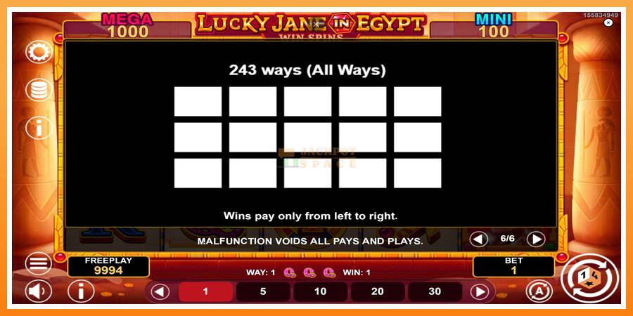 Lucky Jane in Egypt Win Spins leikjavél fyrir peninga, mynd 7