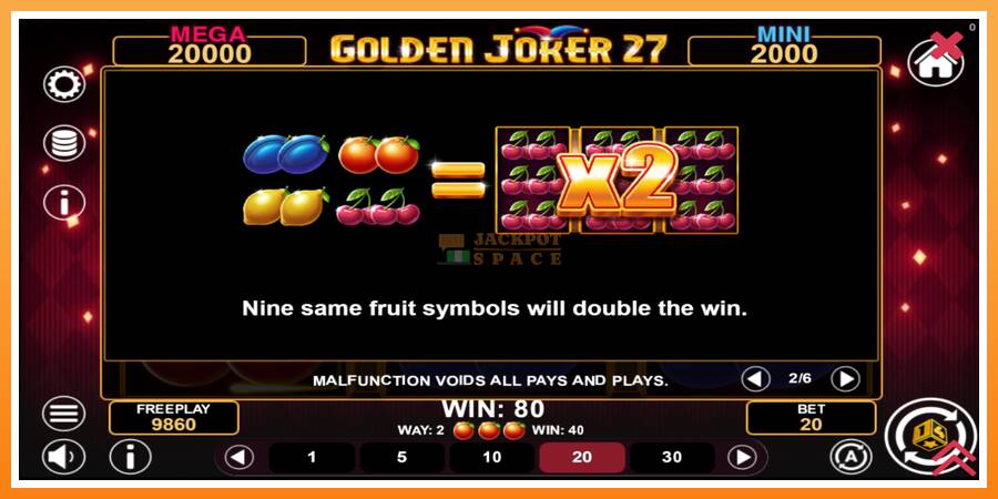 Golden Joker 27 Hold & Win leikjavél fyrir peninga, mynd 6