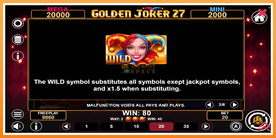 Golden Joker 27 Hold & Win leikjavél fyrir peninga, mynd 7