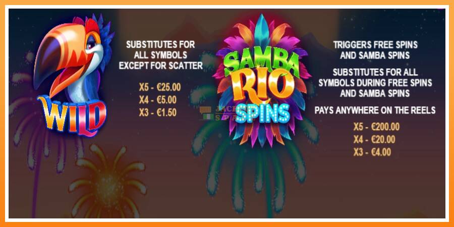 Samba Rio Spins leikjavél fyrir peninga, mynd 4