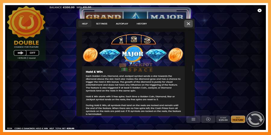 Coins & Diamonds: Hold and Win leikjavél fyrir peninga, mynd 6