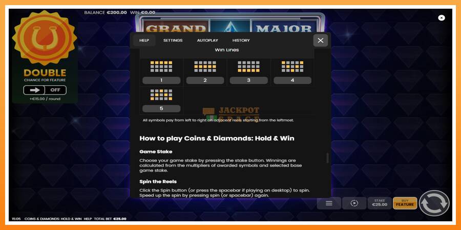 Coins & Diamonds: Hold and Win leikjavél fyrir peninga, mynd 7