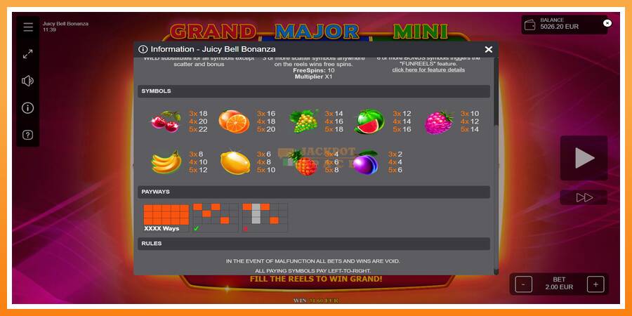 Juicy Bell Bonanza leikjavél fyrir peninga, mynd 7