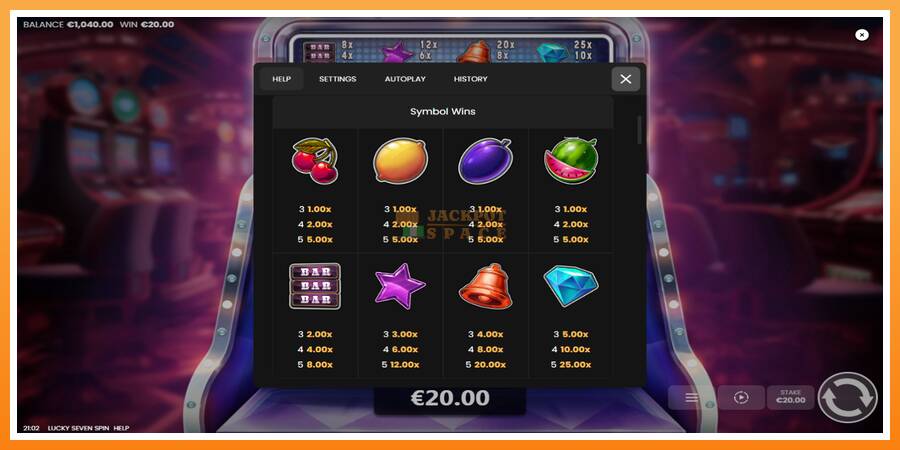 Lucky Seven Spin leikjavél fyrir peninga, mynd 5