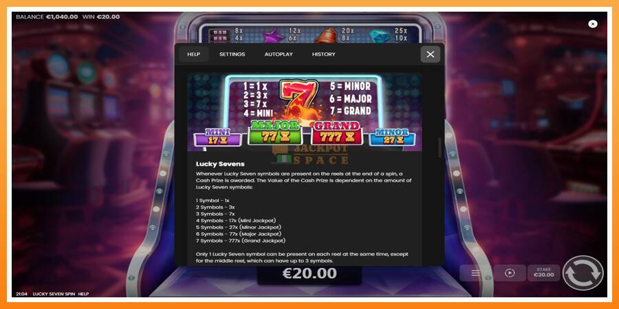 Lucky Seven Spin leikjavél fyrir peninga, mynd 6