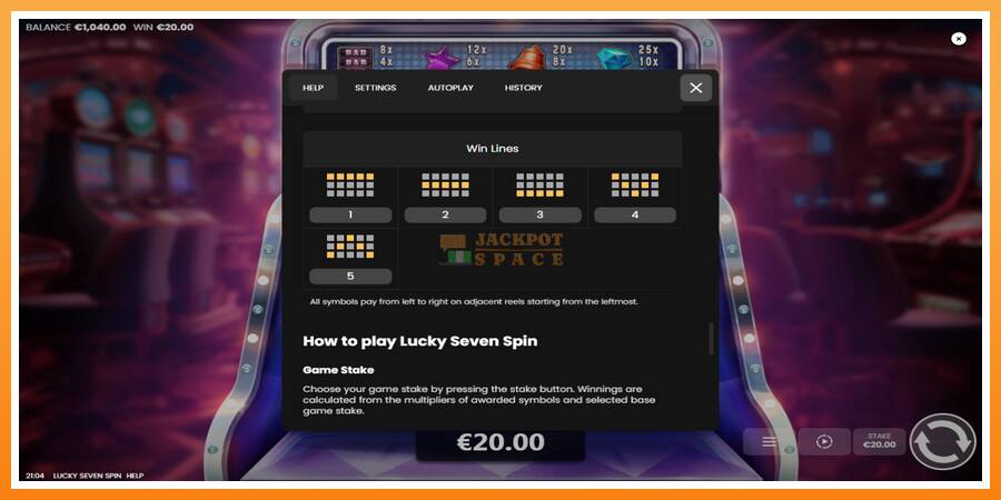 Lucky Seven Spin leikjavél fyrir peninga, mynd 7