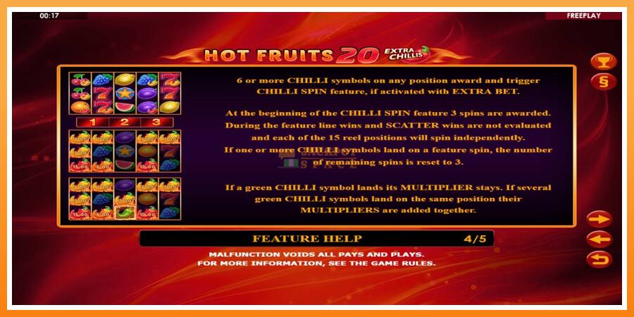 Hot Fruits 20 Extra Chillis leikjavél fyrir peninga, mynd 6