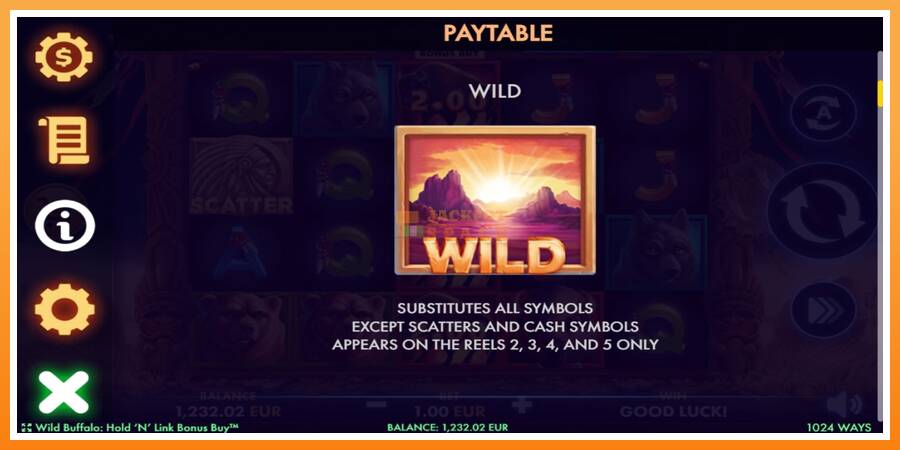 Wild Buffalo Hold N Link Bonus Buy leikjavél fyrir peninga, mynd 5