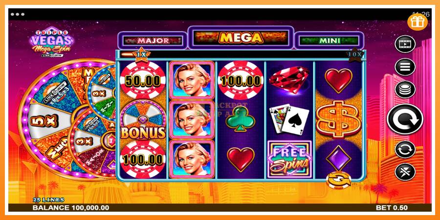 Triple Vegas Mega Spin leikjavél fyrir peninga, mynd 1