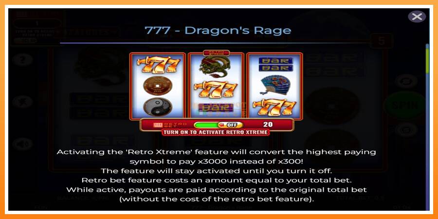 777 - Dragons Rage leikjavél fyrir peninga, mynd 4