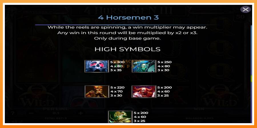 4 Horsemen III leikjavél fyrir peninga, mynd 7