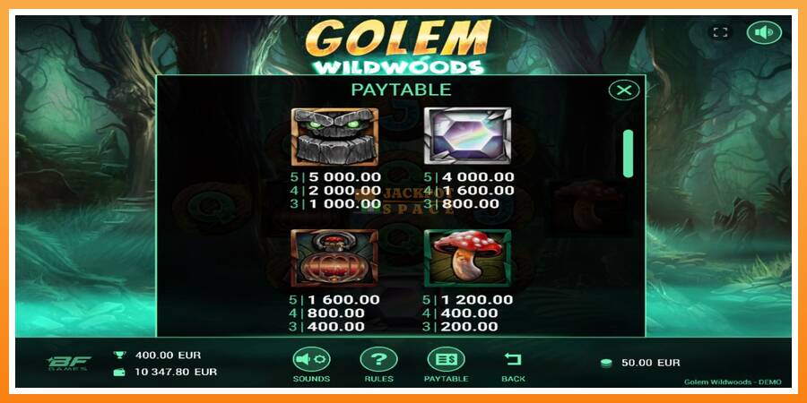 Golem Wildwoods leikjavél fyrir peninga, mynd 4