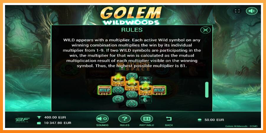 Golem Wildwoods leikjavél fyrir peninga, mynd 5