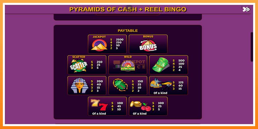 Pyramids of Cash with Reel Bingo leikjavél fyrir peninga, mynd 5