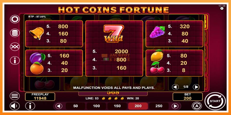 Hot Coins Fortune leikjavél fyrir peninga, mynd 5