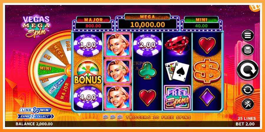 Vegas Mega Spin leikjavél fyrir peninga, mynd 1