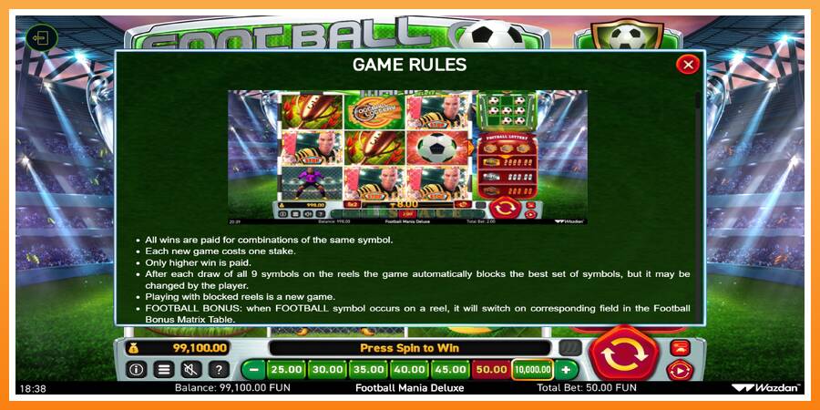 Football Mania Deluxe leikjavél fyrir peninga, mynd 6