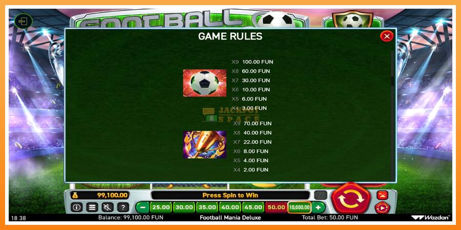 Football Mania Deluxe leikjavél fyrir peninga, mynd 7