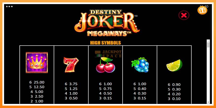 Destiny Joker Megaways leikjavél fyrir peninga, mynd 6